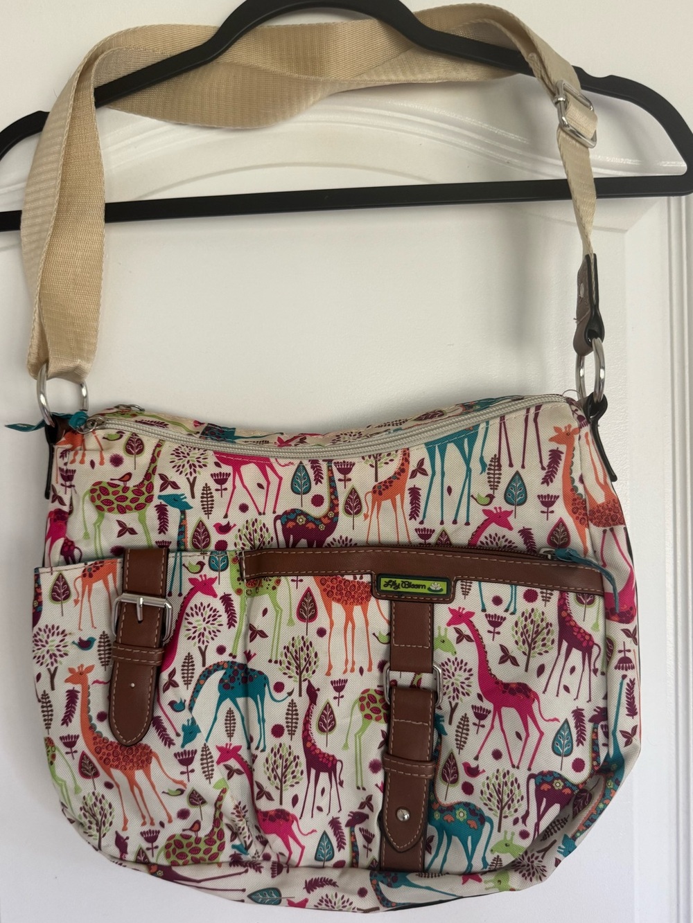 Lily Bloom Giraffe Print Shoulder Bag Crossbody Purse Safari Animal